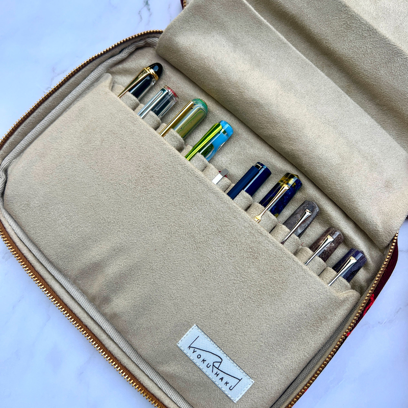 Kyoku Haku Kyoku Haku Pen Case for 20 Pens Begonia Sky Blue