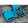 Galen Leather Galen Leather Portapenne in Pelle con Zip 10 Posti Crazy Horse Ocean Blue