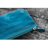 Galen Leather Galen Leather Slip-N-Zip 4 Slots Zippered Pen Pouch Crazy Horse Ocean Blue