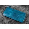 Galen Leather Galen Leather Slip-N-Zip 4 Slots Zippered Pen Pouch Crazy Horse Ocean Blue