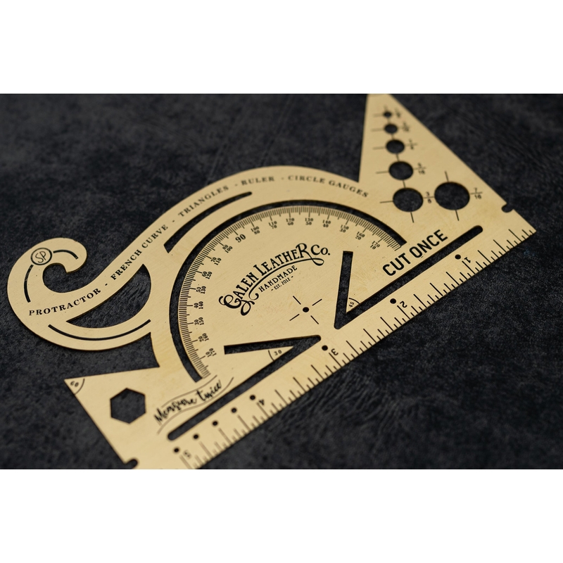 Galen Leather Galen Leather Vintage Inspired Brass Combine Tool Protractor - Inch