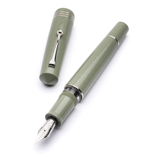 Leonardo Momento Zero Grande 2.0 The Art of Guilloche Fountain Pen Verdigris & Rhodium 14k