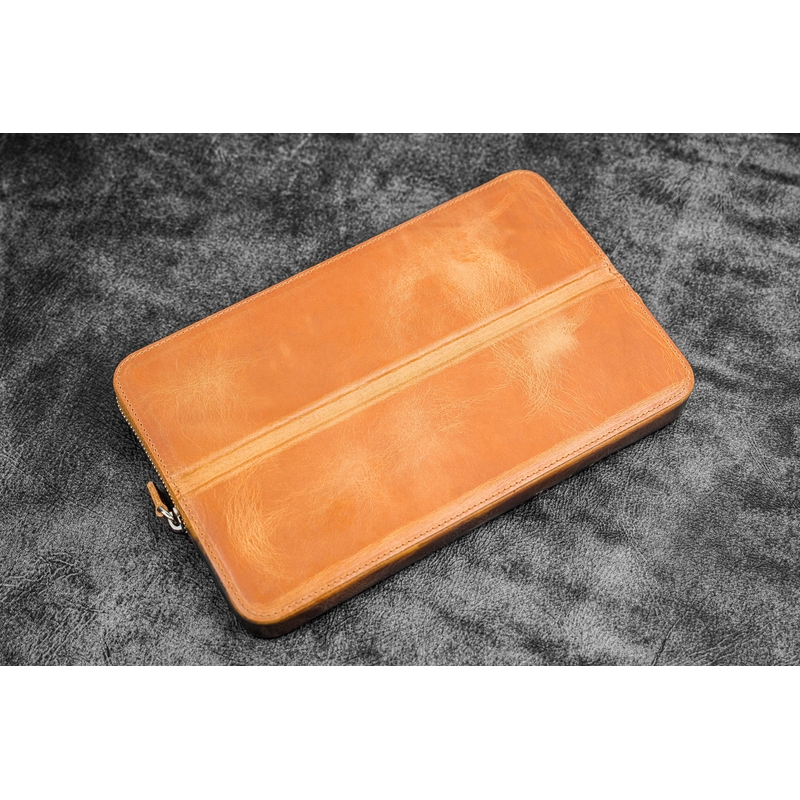 Galen Leather Galen Leather Magnum Opus Portapenne in Pelle 12 Posti Crazy Horse Honey Ochre