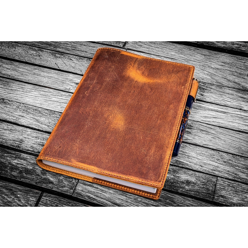 Galen Leather Galen Leather Cover A5 in Pelle Crazy Horse Brown