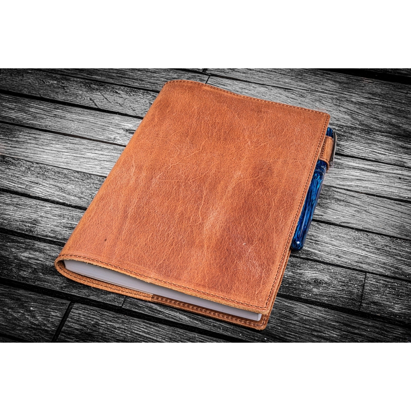 Galen Leather Galen Leather Cover A5 in Pelle Crazy Horse Tan