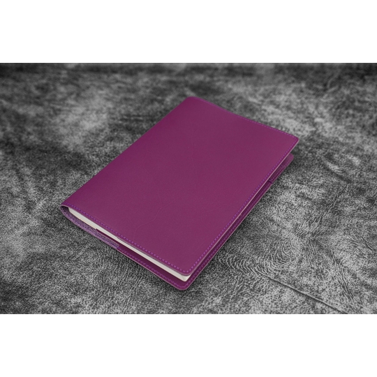 Galen Leather Slim Notebook Cover A5 Purple