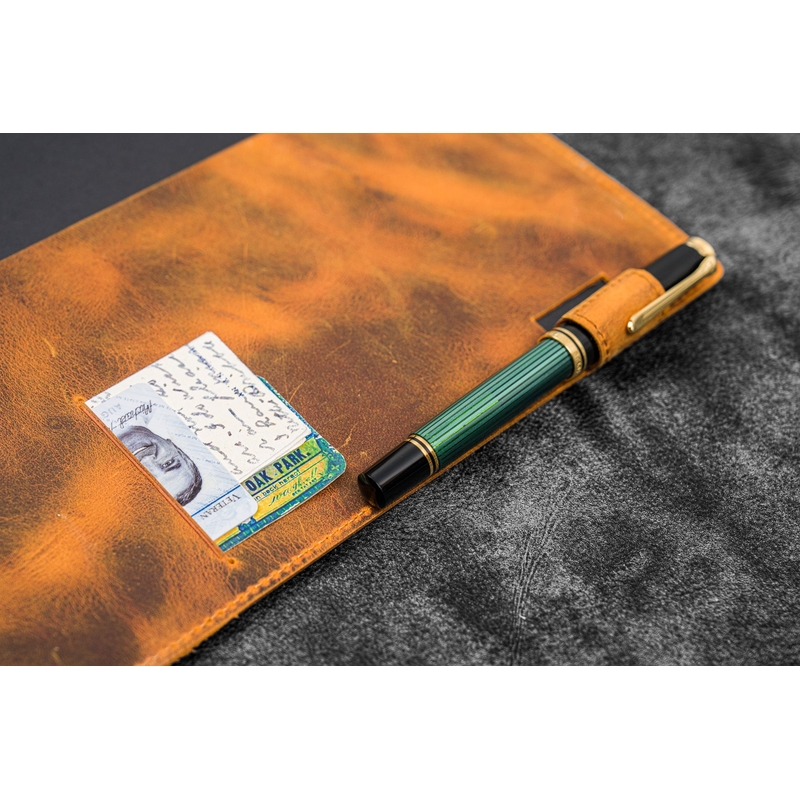 Galen Leather Galen Leather Slim Notebook Cover B5 Crazy Horse Brown