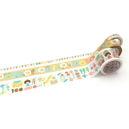 MT x Mizutama Set di 3 Washi Tape 100° anniversario
