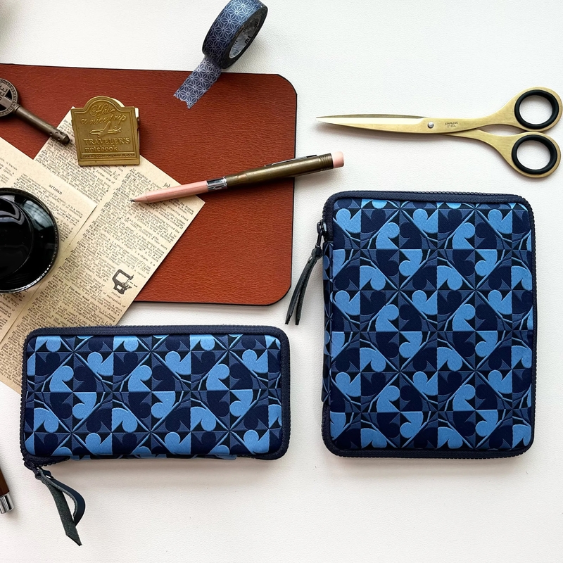 Kyoku Haku Kyoku Haku Pen Case for 3 Pens Archeology Blue