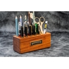 Galen Leather Galen Leather Wood Desk Organizer Portapenne in Legno di Mogano