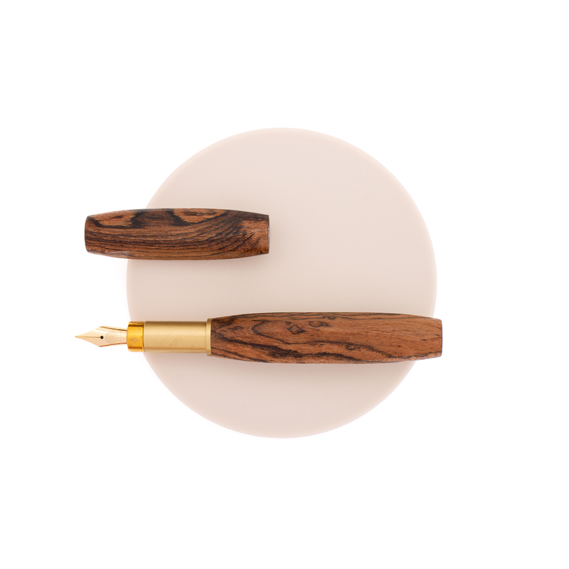 Wancher Wancher Sekai Densho 4 Facets Fountain Pen Tigerwood