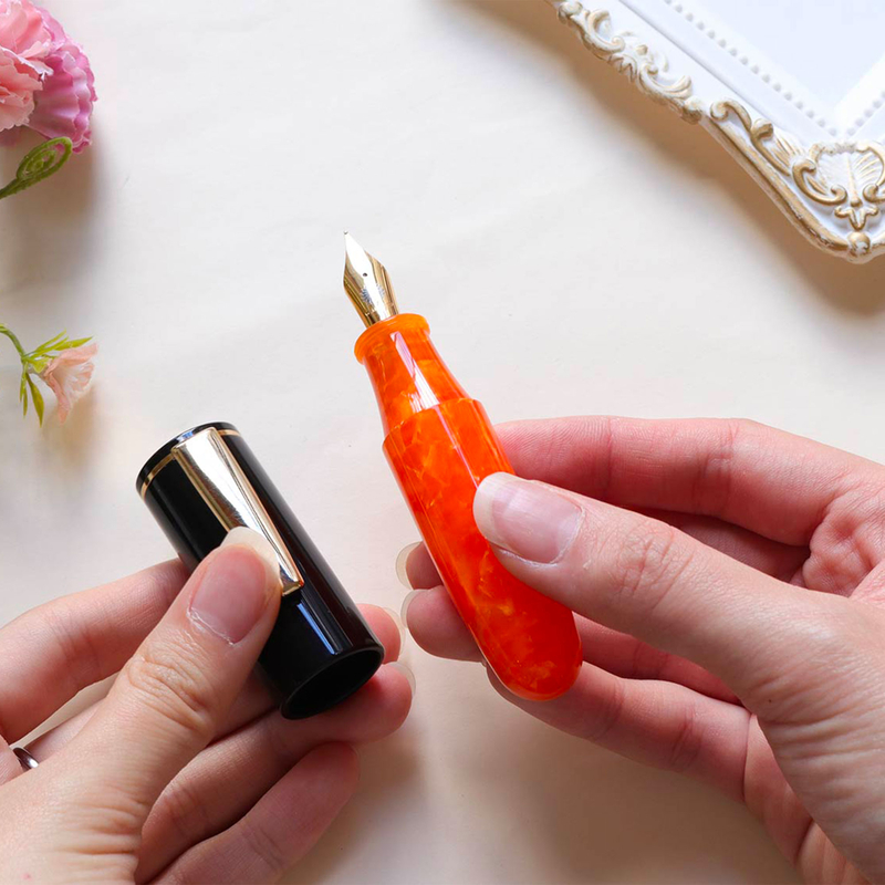 Wancher Wancher PoChaCo Fountain Pen Black Orange Chocolate