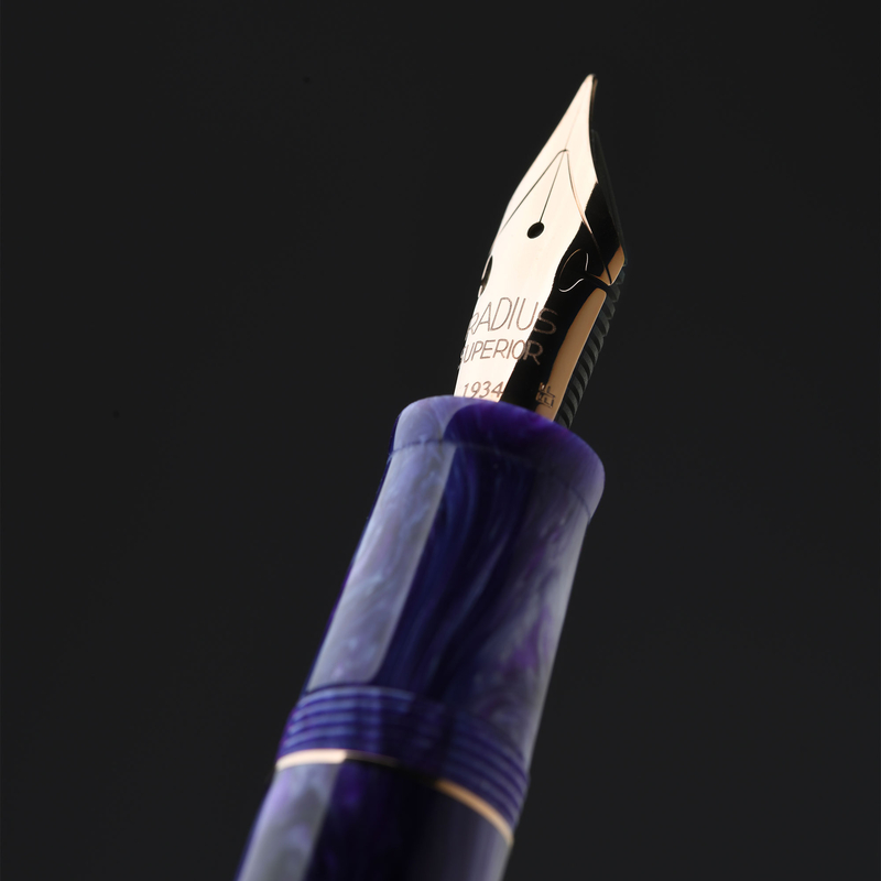Radius Radius Settimo Fountain Pen Purple Swirl & Rose Gold