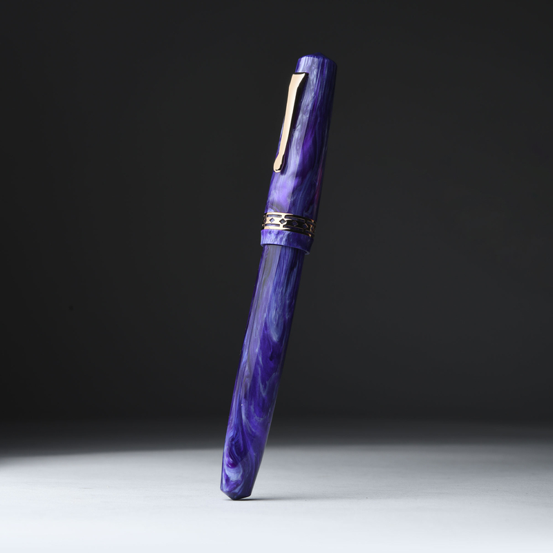 Radius Radius Settimo Penna Stilografica Purple Swirl & Oro Rosa