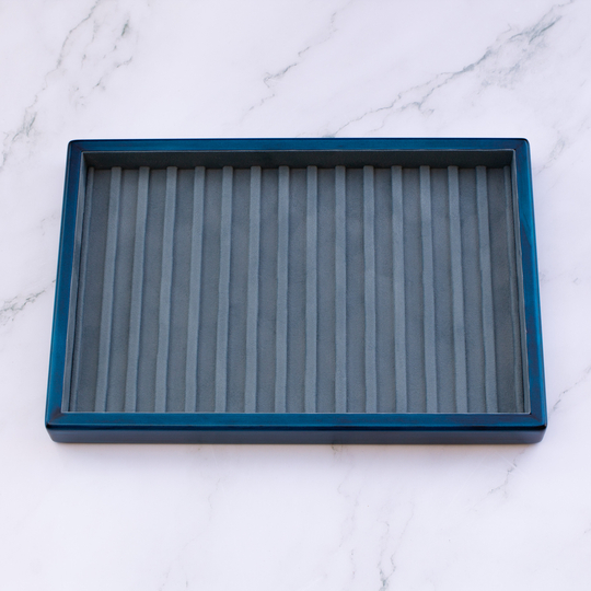 Toyooka Craft Pen Tray Hinoki Blue