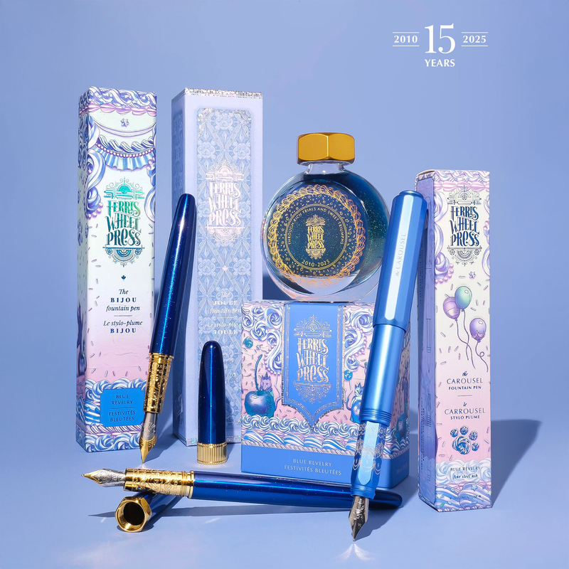 Ferris Wheel Press Ferris Wheel Press Aluminum Carousel Penna Stilografica Blue Revelry Edizione Limitata