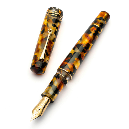 Leonardo Momento Zero Grande 2.0 Fountain Pen Sottobosco & Gold No. 8 Nib 14k