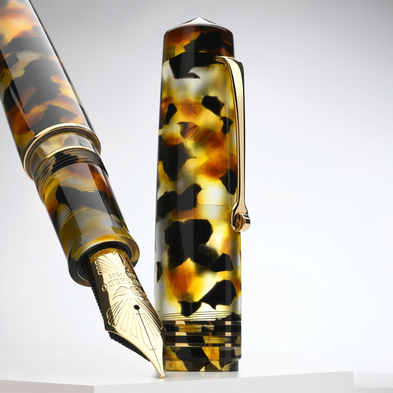 Leonardo Officina Italiana Leonardo Momento Zero Grande 2.0 Fountain Pen Sottobosco & Gold No. 8 Nib 14k
