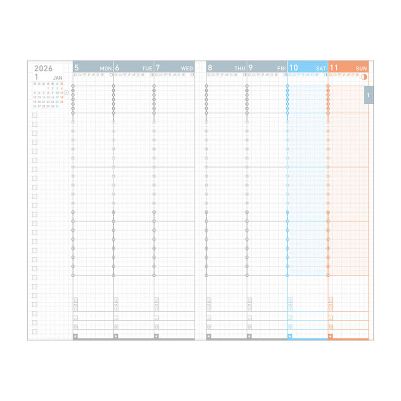 Kokuyo Kokuyo Jibun Techo Diary Agenda 2026 A5 Slim Bianca