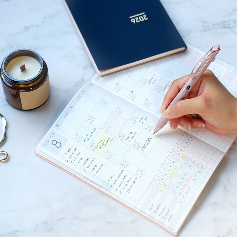 Kokuyo Kokuyo Jibun Techo Lite Agenda 2026 A5 Slim Navy