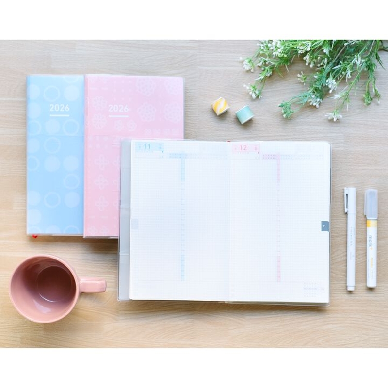 Kokuyo Kokuyo Jibun Techo Days Agenda 2026 A5 Slim SOU.SOU Pink