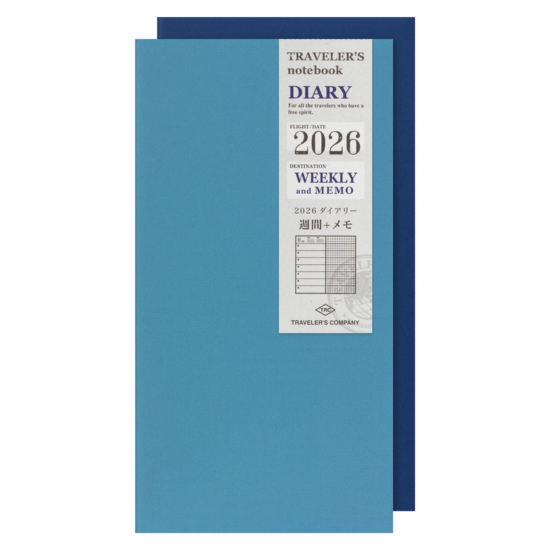 Traveler's Company Traveler's Notebook Refill 2026 Weekly + Memo Diary Regular Size
