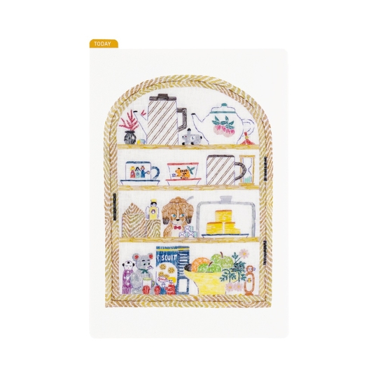 Hobonichi Pencil Board iyo okumi: Happy Tea Time - Teapot Shelf Sottopagina per Original A6
