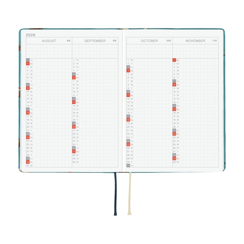 Hobonichi Hobonichi Hon A6 Bow & Tie: In the Forest Agenda 2026 Giornaliera