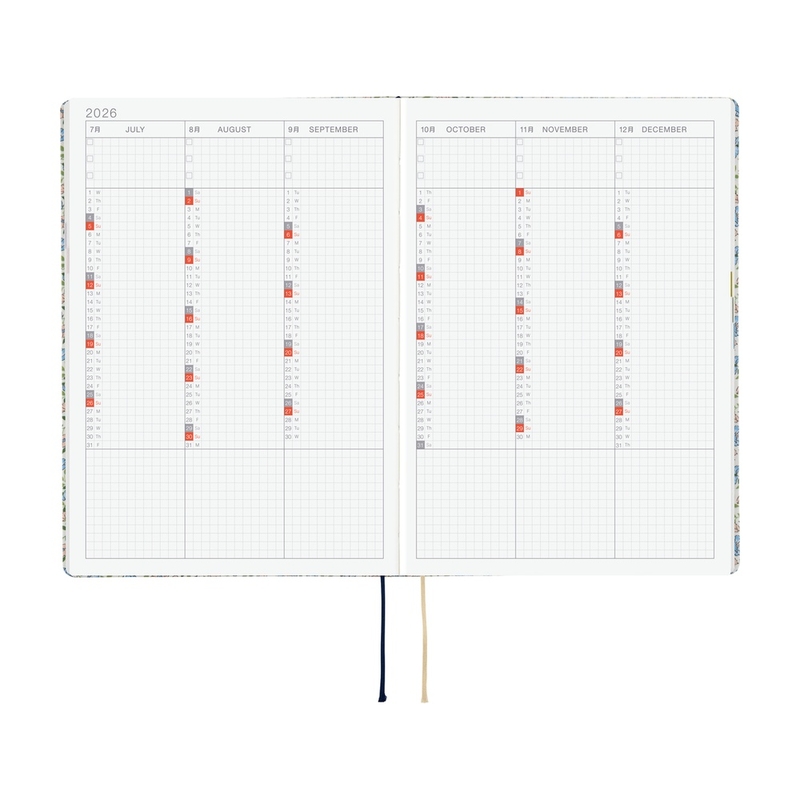 Hobonichi Hobonichi Hon A5 Liberty Fabrics: Sasha Kiora Agenda 2026 Giornaliera
