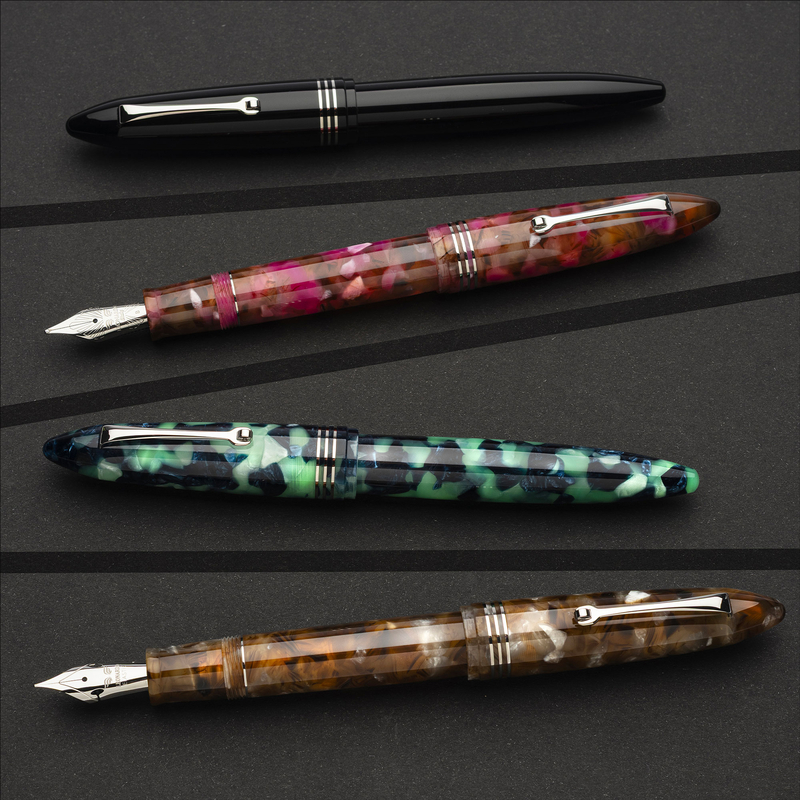 Leonardo Officina Italiana Leonardo Furore Fountain Pen Notte di Furore & Rhodium