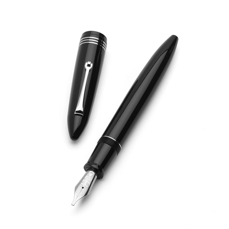 Leonardo Officina Italiana Leonardo Furore Fountain Pen Notte di Furore & Rhodium 14k