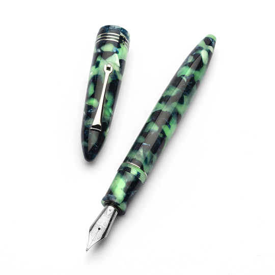 Leonardo Furore Fountain Pen Fiordo di Furore & Rhodium 14k