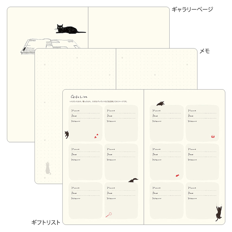 Midori Midori Book Style Diary 2026 Agenda Settimanale B6 Gatti Navy