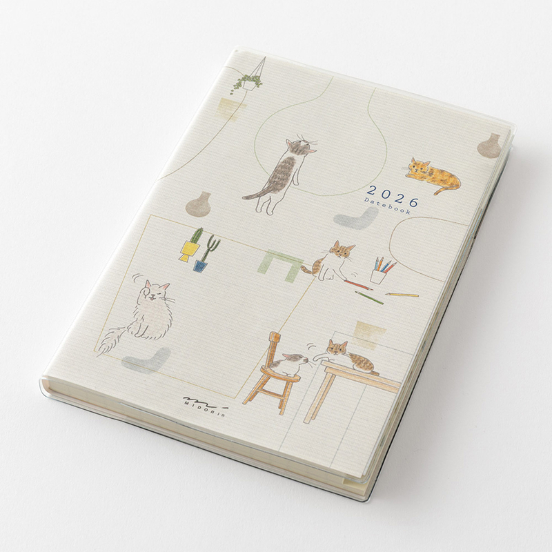 Midori Midori Pocket Diary 2026 Agenda Settimanale B6 Gatti