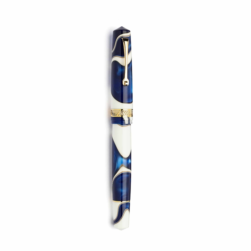 Leonardo Officina Italiana Leonardo Momento Magico Penna Stilografica Onda Blu & Oro 14k
