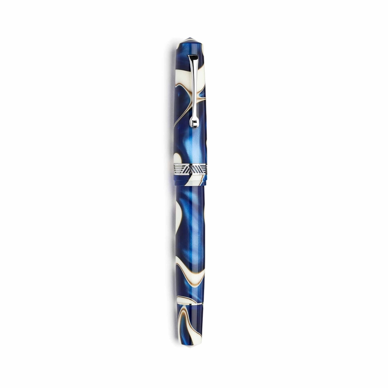 Leonardo Officina Italiana Leonardo Momento Magico Fountain Pen Blue Wave & Rhodium 14k