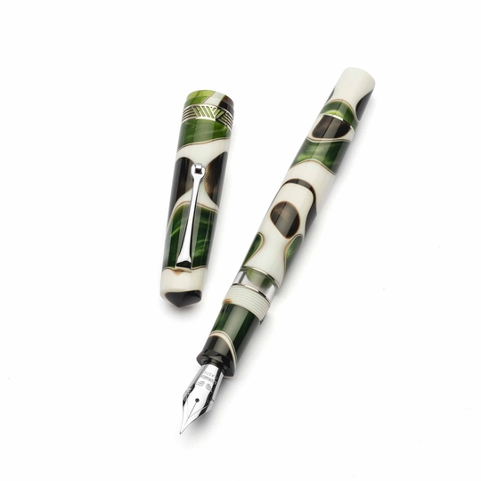 Leonardo Momento Magico Fountain Pen Leaf & Rhodium 14k
