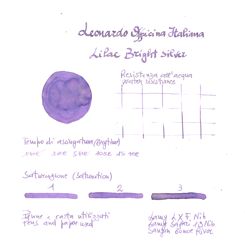 Leonardo Officina Italiana Leonardo Lilac + Bright Silver Ink Bottle 40 ml