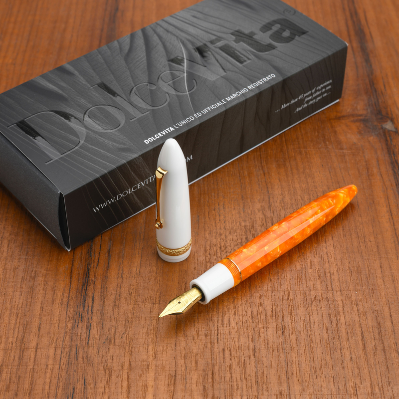 Dolcevita Leonardo x Dolcevita Furore Penna Stilografica Terra degli Aranci & Oro