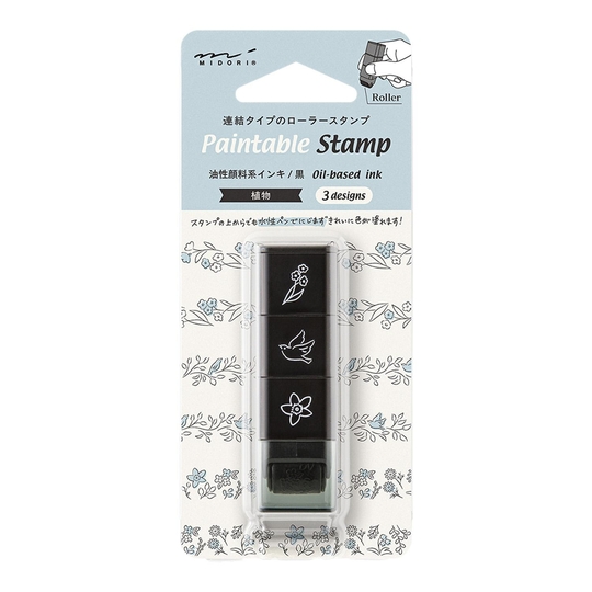 Midori Paintable Stamp Timbro Roller Plant