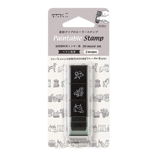 Midori Paintable Stamp Roller Dog & Landscape