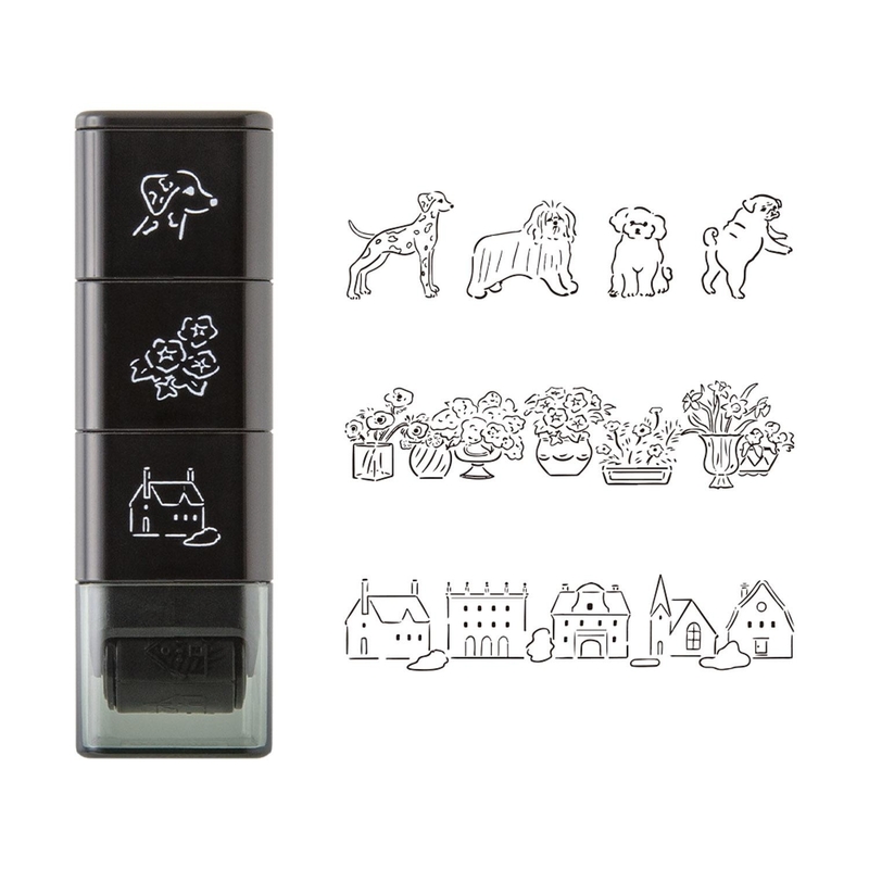 Midori Midori Paintable Stamp Timbro Roller Cani & Paesaggi