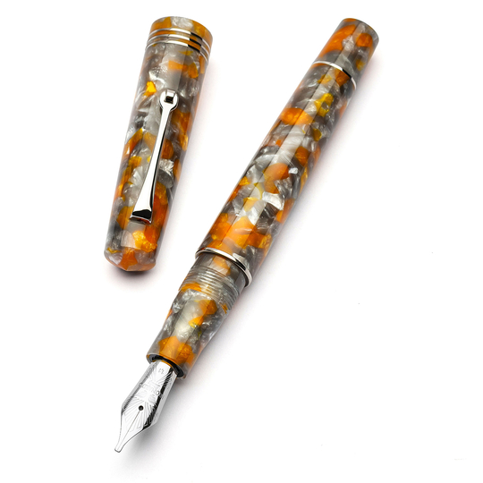 Leonardo Momento Zero Fountain Pen Lava e Cenere & Rhodium