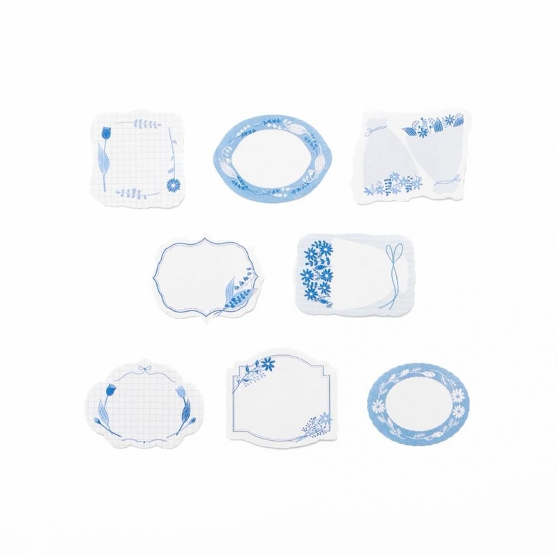Bande Bande Washi Tape Writable Roll Sticker Blue Flowers