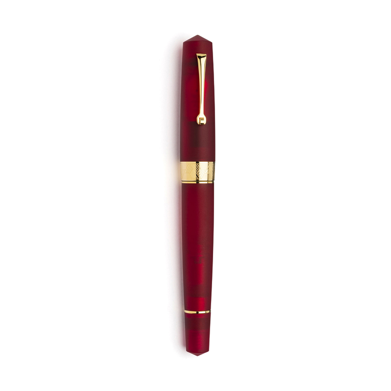 Leonardo Officina Italiana Leonardo Momento Zero Grande Pura Penna Stilografica Rossa & Oro