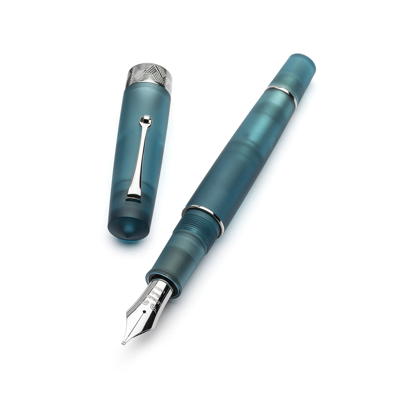 Leonardo Officina Italiana Leonardo Momento Zero Grande Pura Fountain Pen Petrol & Rhodium No. 8 Nib