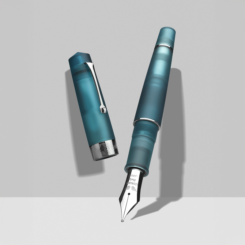 Leonardo Officina Italiana Leonardo Momento Zero Grande Pura Fountain Pen Petrol & Rhodium No. 8 Nib