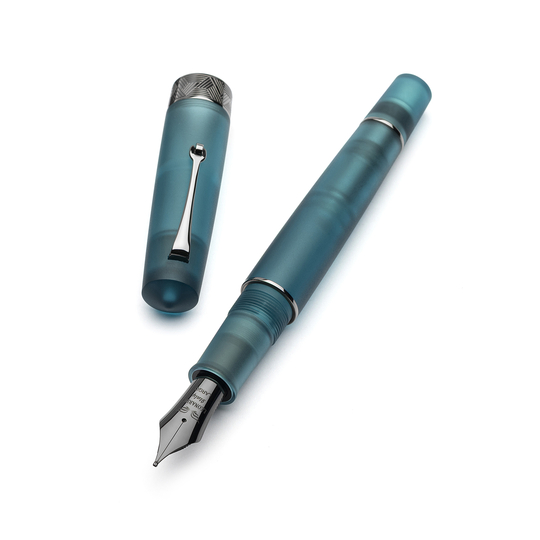 Leonardo Momento Zero Grande Pura Fountain Pen Petrol & Ruthenium No. 8 Nib