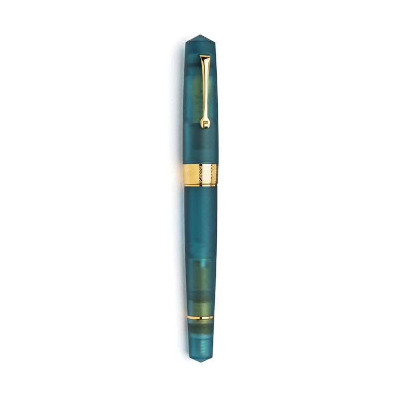 Leonardo Officina Italiana Leonardo Momento Zero Grande Pura Fountain Pen Petrol & Gold No. 8 Nib