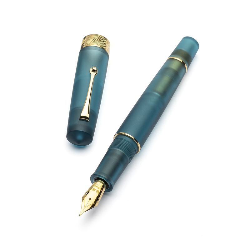 Leonardo Officina Italiana Leonardo Momento Zero Grande Pura Fountain Pen Petrol & Gold